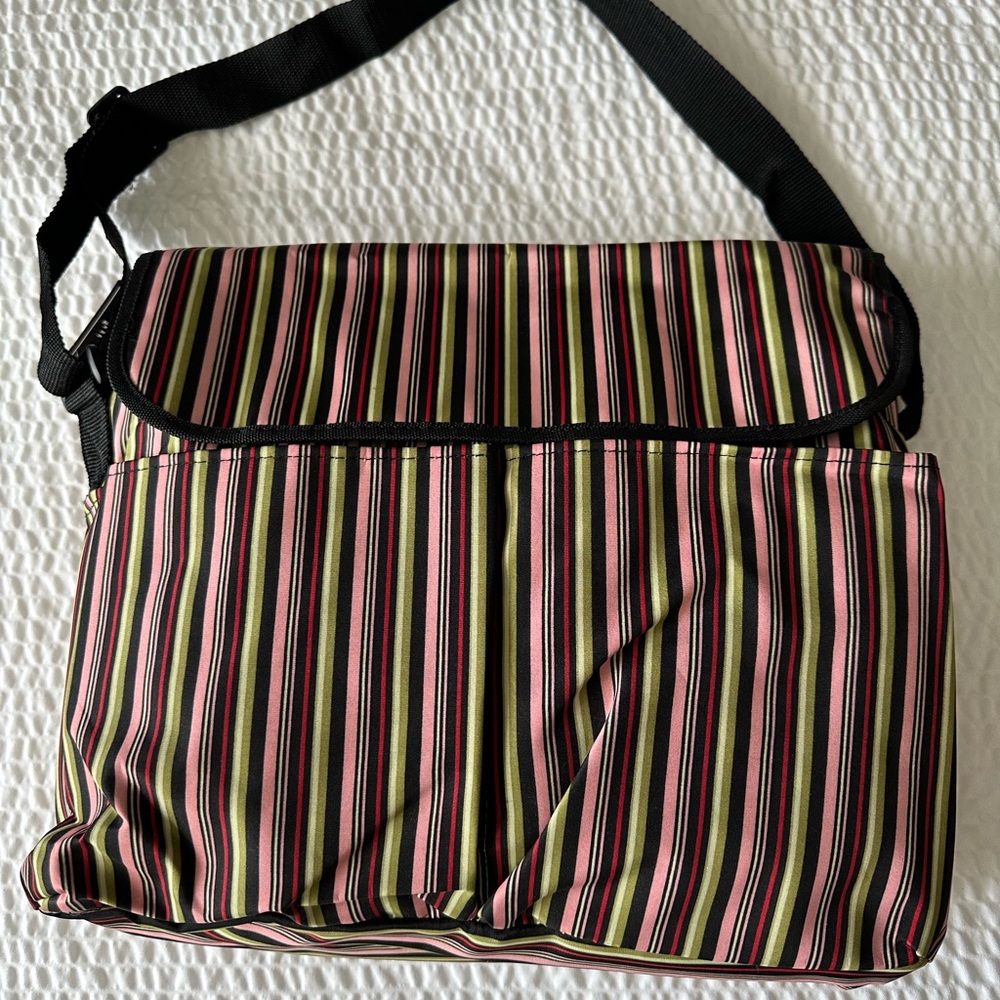 NWT GEORGE MULTI-STRIPED MESSENGER DIAPER BAG